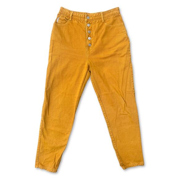 Vintage 90s BONGO Yellow Button Fly Mom Jeans 28” Petite Short - Picture 3 of 9